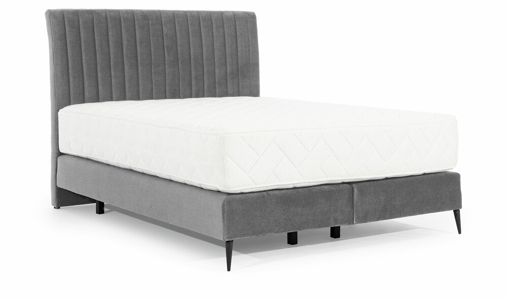 SELSEY Łóżko kontynentalne 160x200 cm Cartelle szare