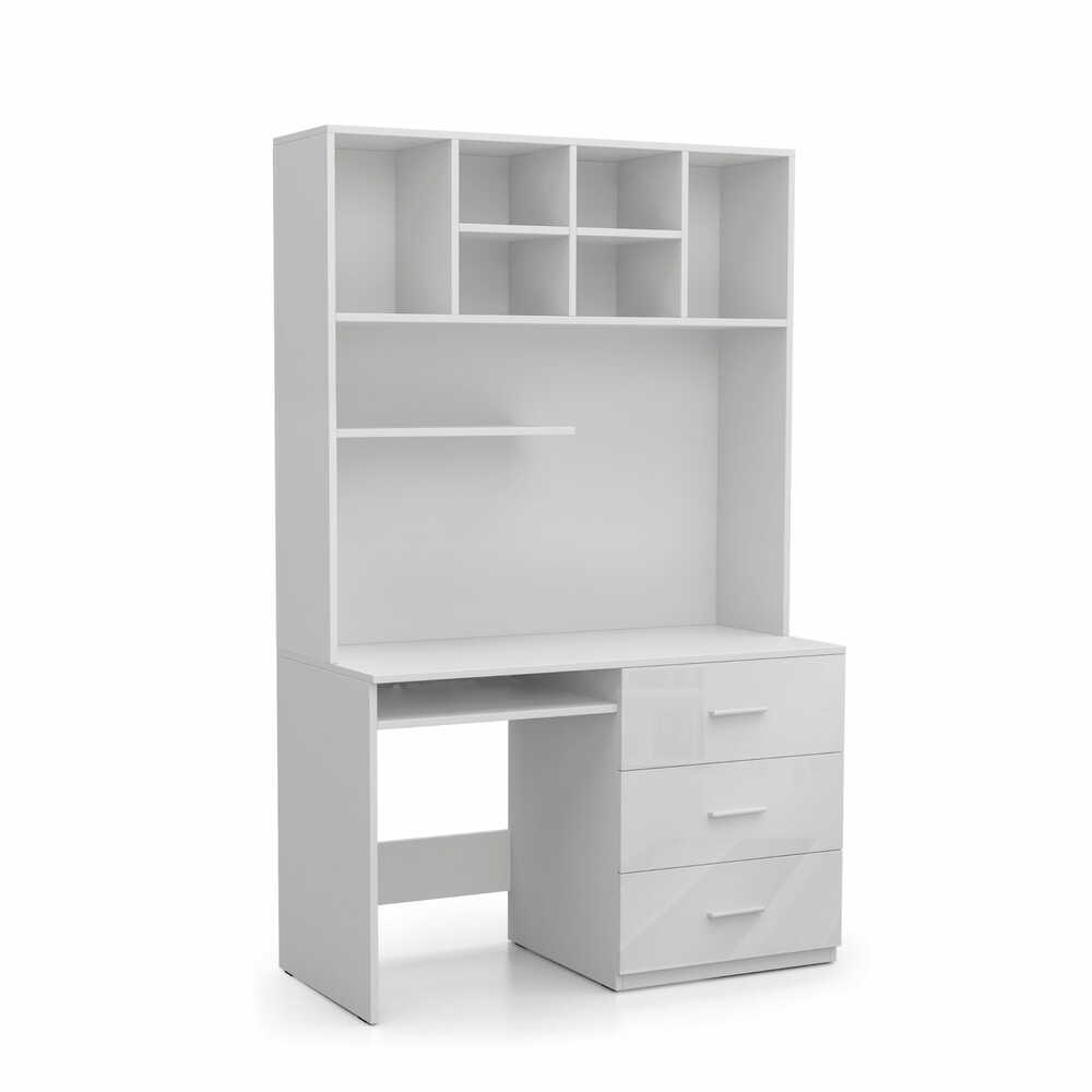 SELSEY Biurko Melidre 120x60 cm z nadstawką Biały