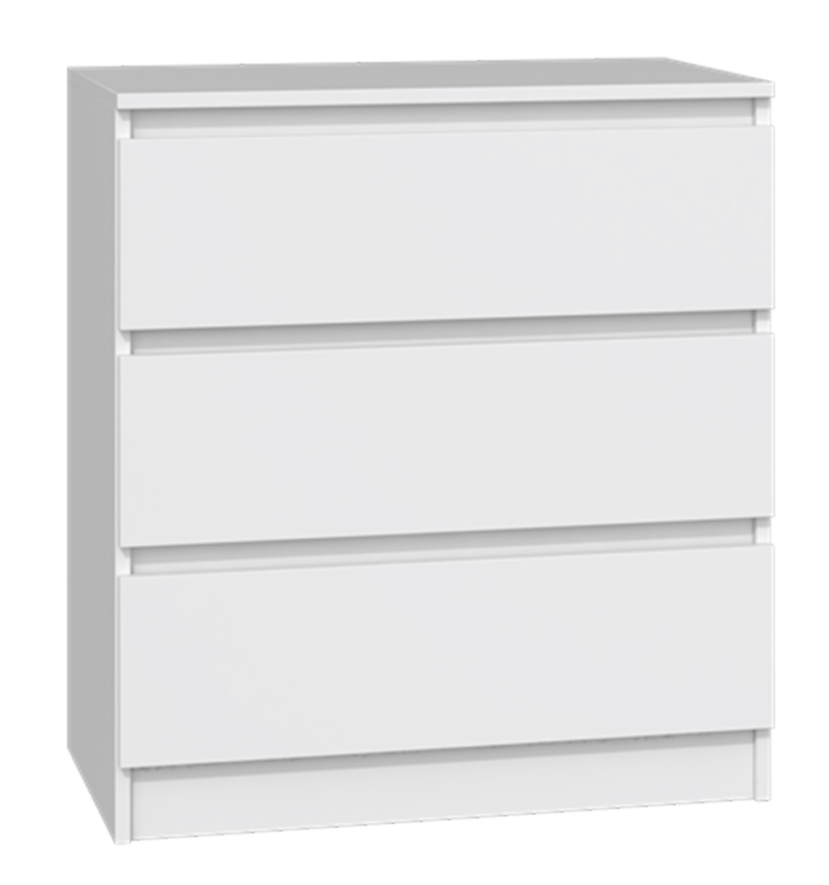 SELSEY Komoda Malwa z trzema szufladami 70 cm biała
