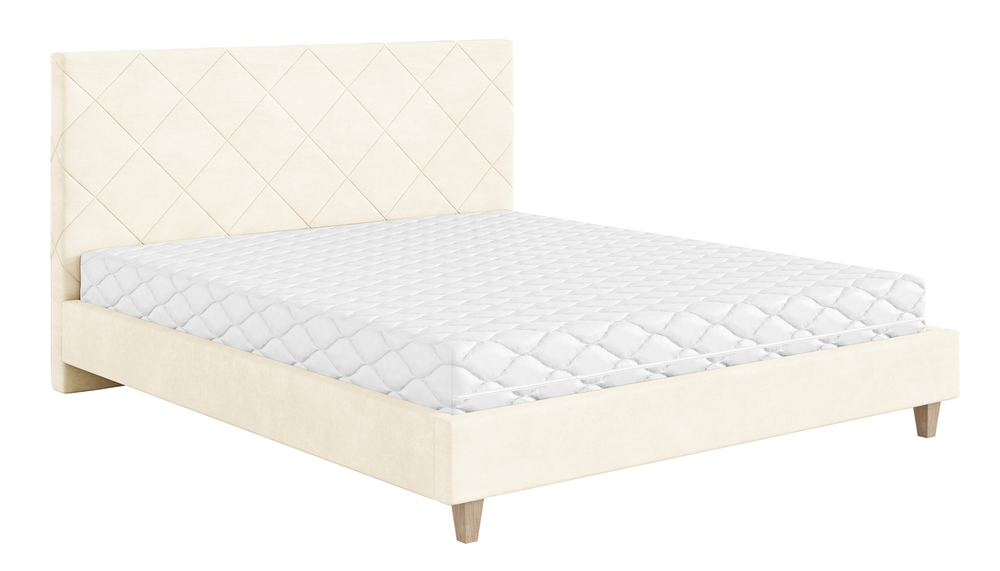 SELSEY Łóżko tapicerowane 160x200 cm Borselli kremowe welur hydrofobowy