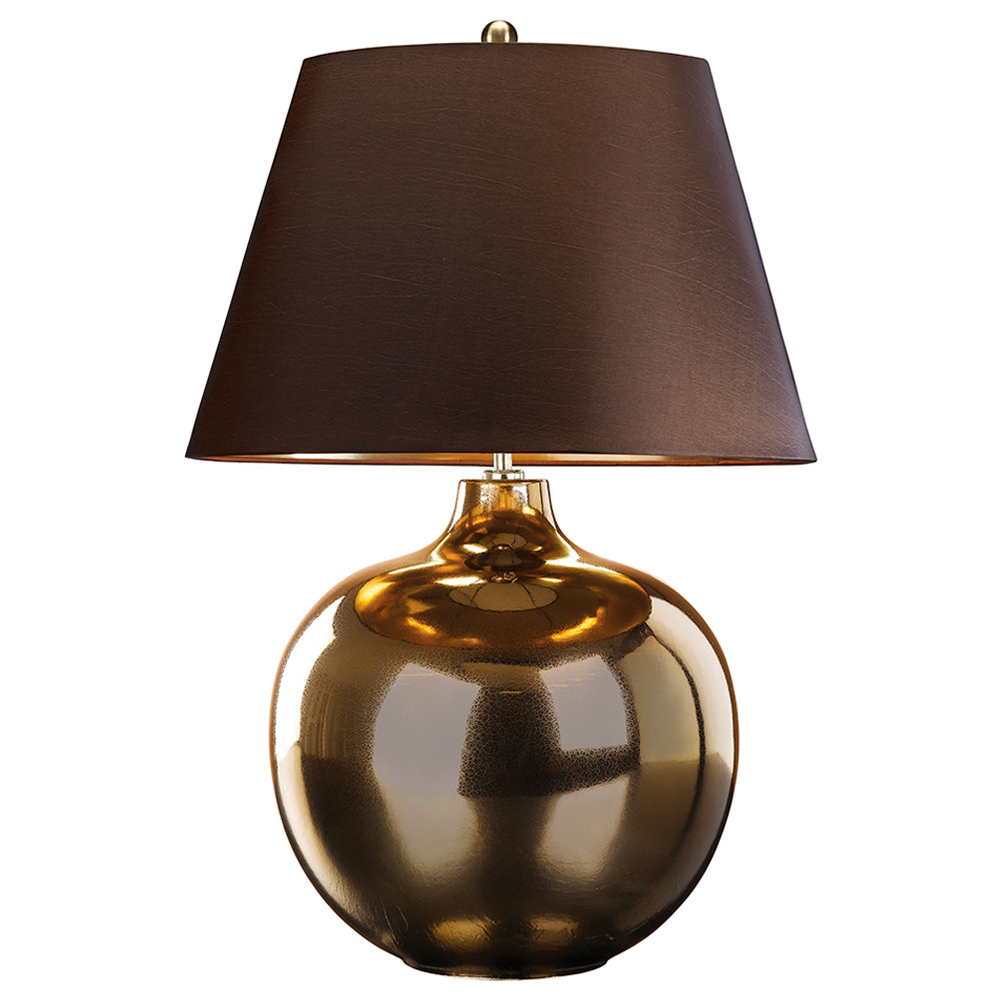 SELSEY Lampa stołowa Otert z porcelany brązowa