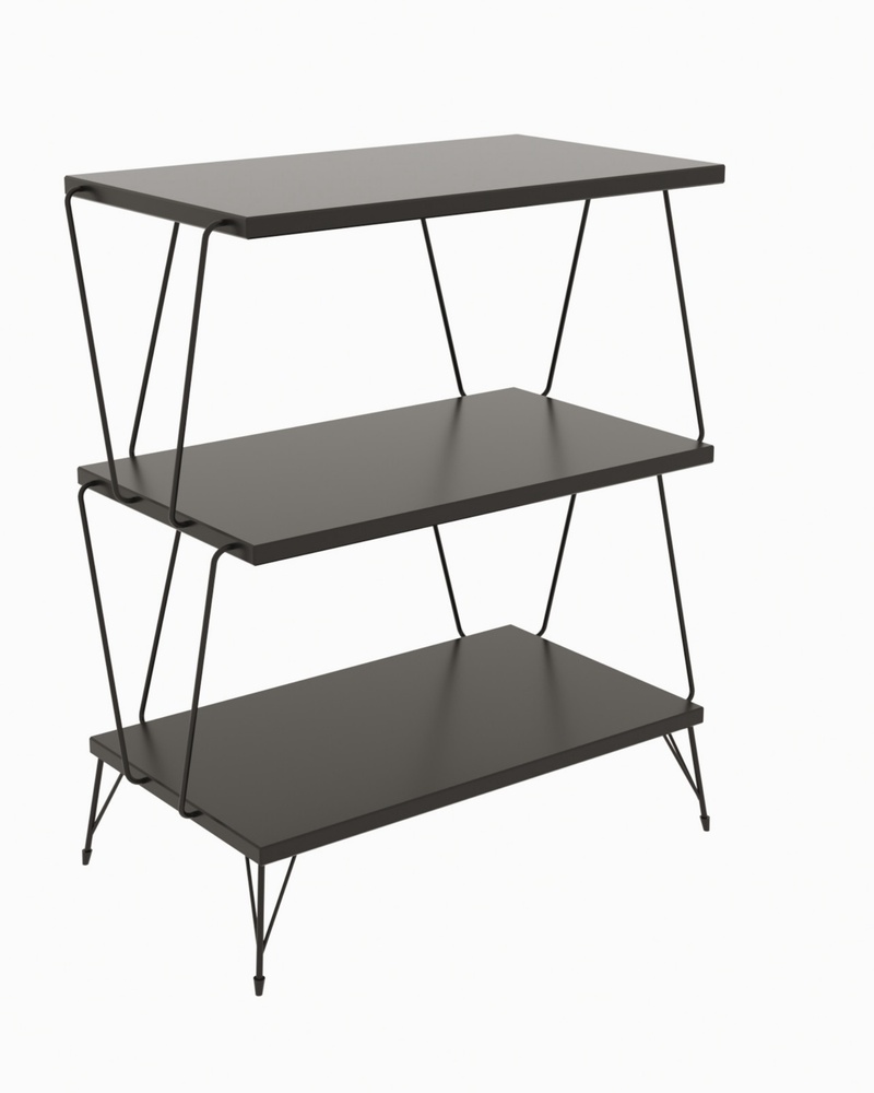 SELSEY Regał otwarty Lazieno trzypoziomowy antracytowy