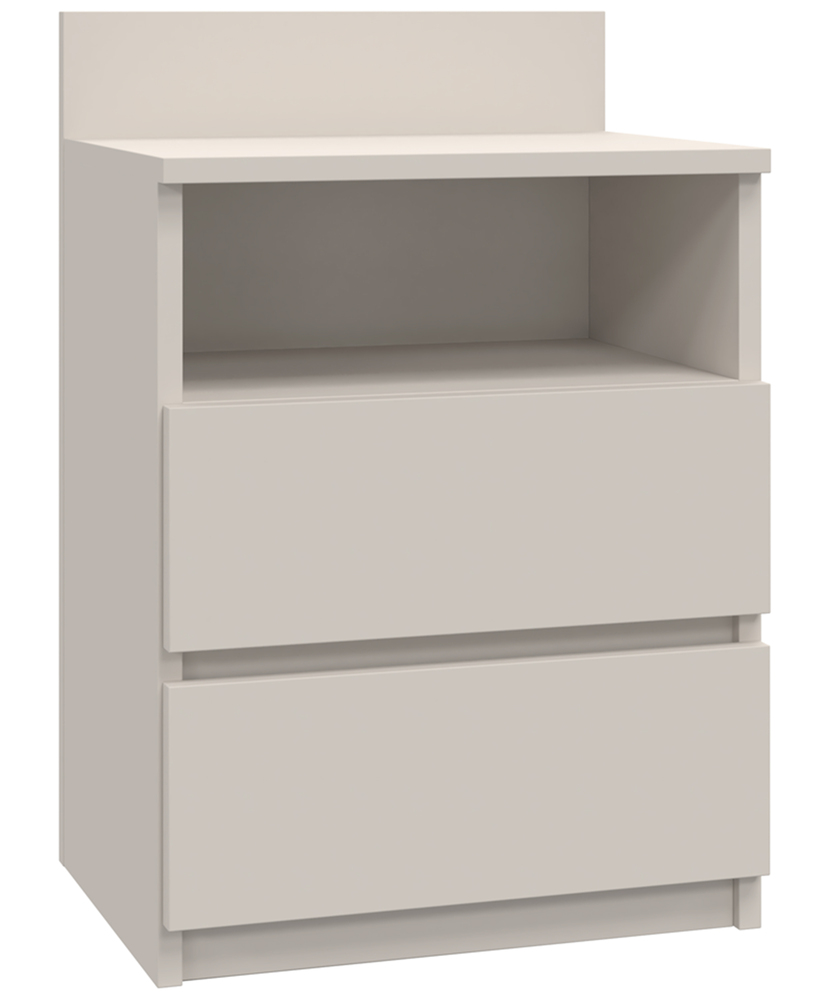 SELSEY Szafka nocna Malwa z dwiema szufladami i wnęką 40 cm kaszmir