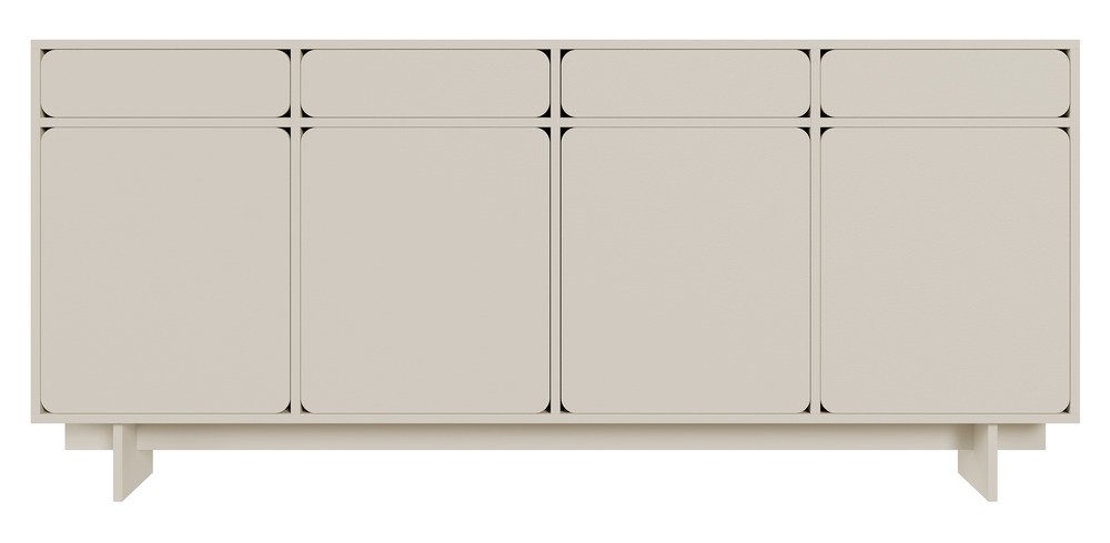 SELSEY Komoda czterodrzwiowa Wuwu z czterema szufladami 200 cm szarobeżowa