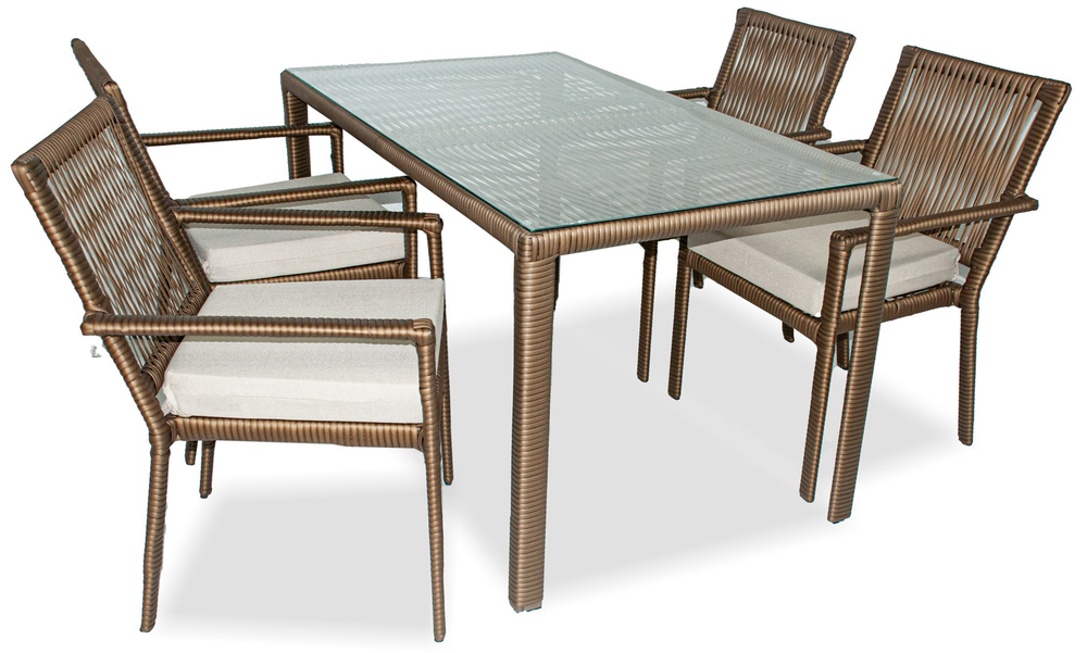 SELSEY Zestaw mebli ogrodowych Laglos czteroosobowy aluminium ciemnobrązowy