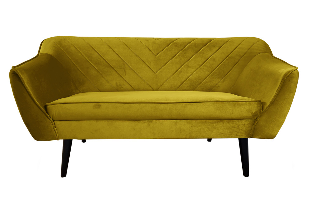 SELSEY Sofa dwuosobowa Voltana musztardowa velvet