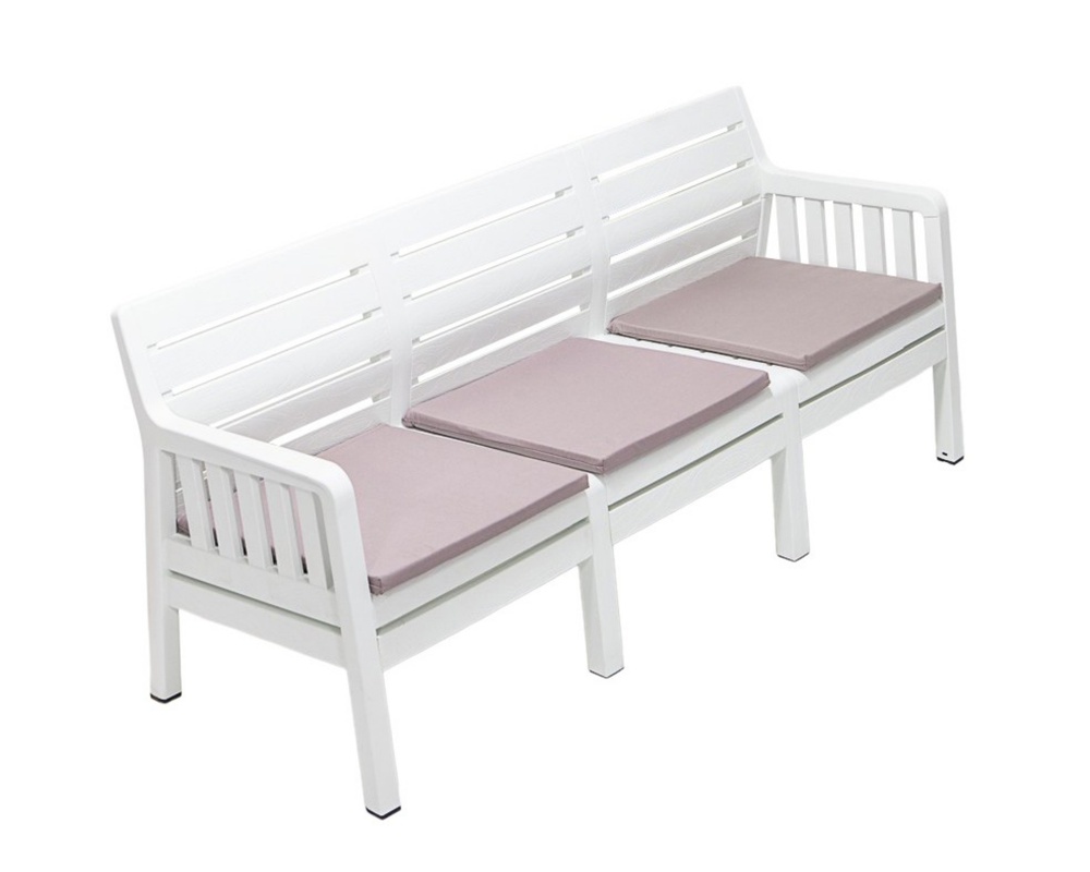 SELSEY Sofa ogrodowa trzyosobowa Scrally z tworzywa sztucznego biała