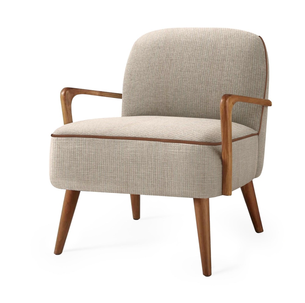 SELSEY Fotel wypoczynkowy Ressiod beż-jasny orzech