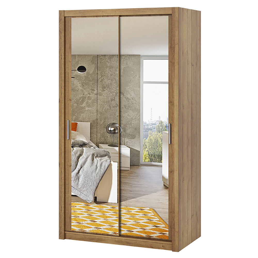 SELSEY Szafa Rinker 120 cm z lustrem Dąb złoty