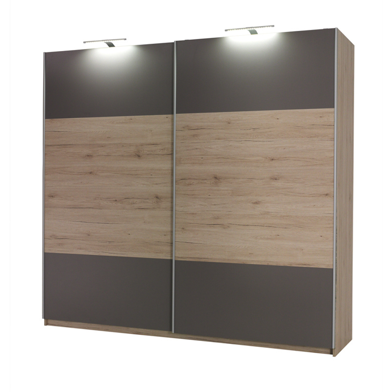 SELSEY Szafa przesuwna dwudrzwiowa Larsetilla San remo / Popielaty/Bez lustra