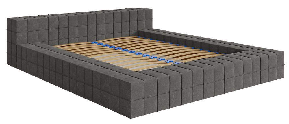 SELSEY Łóżko tapicerowane 180x200 cm Evori grafitowy nubuk hydrofobowy