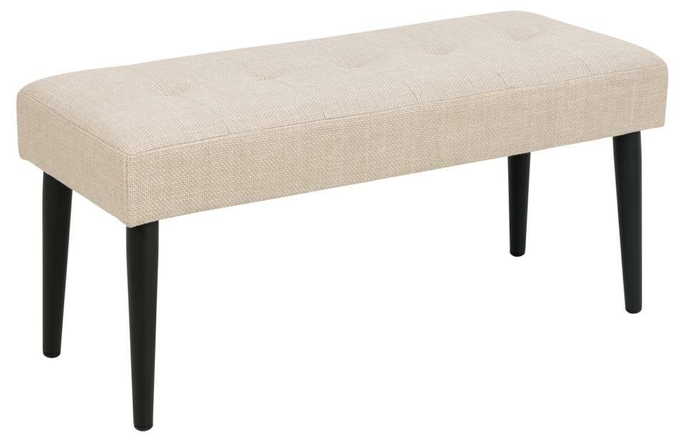 SELSEY Ławka tapicerowana Phement beżowa 95 cm na metalowych nogach