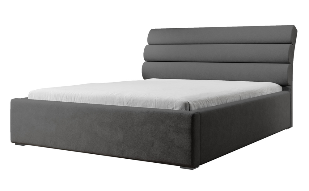 SELSEY Łóżko tapicerowane 180x200 cm Havneby hydrofobowe ciemnoszare