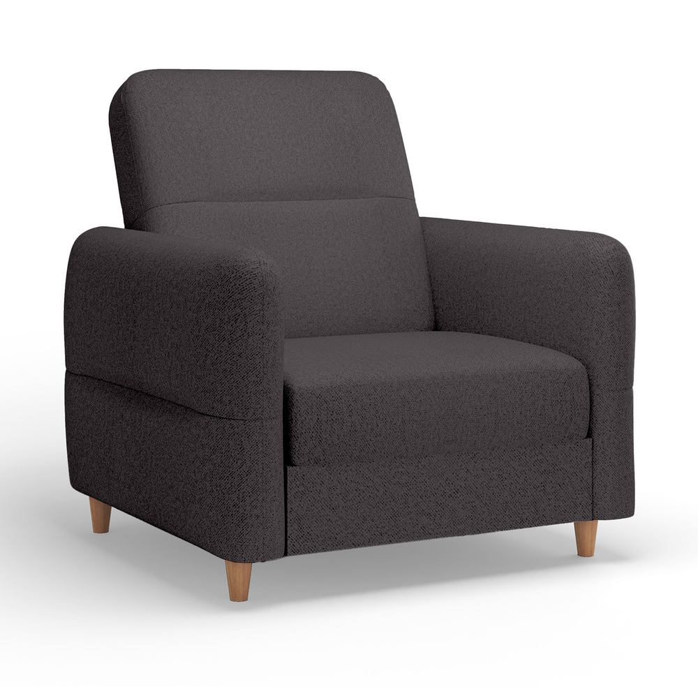 SELSEY Fotel wypoczynkowy Dakari ciemnografitowy welur hydrofobowy