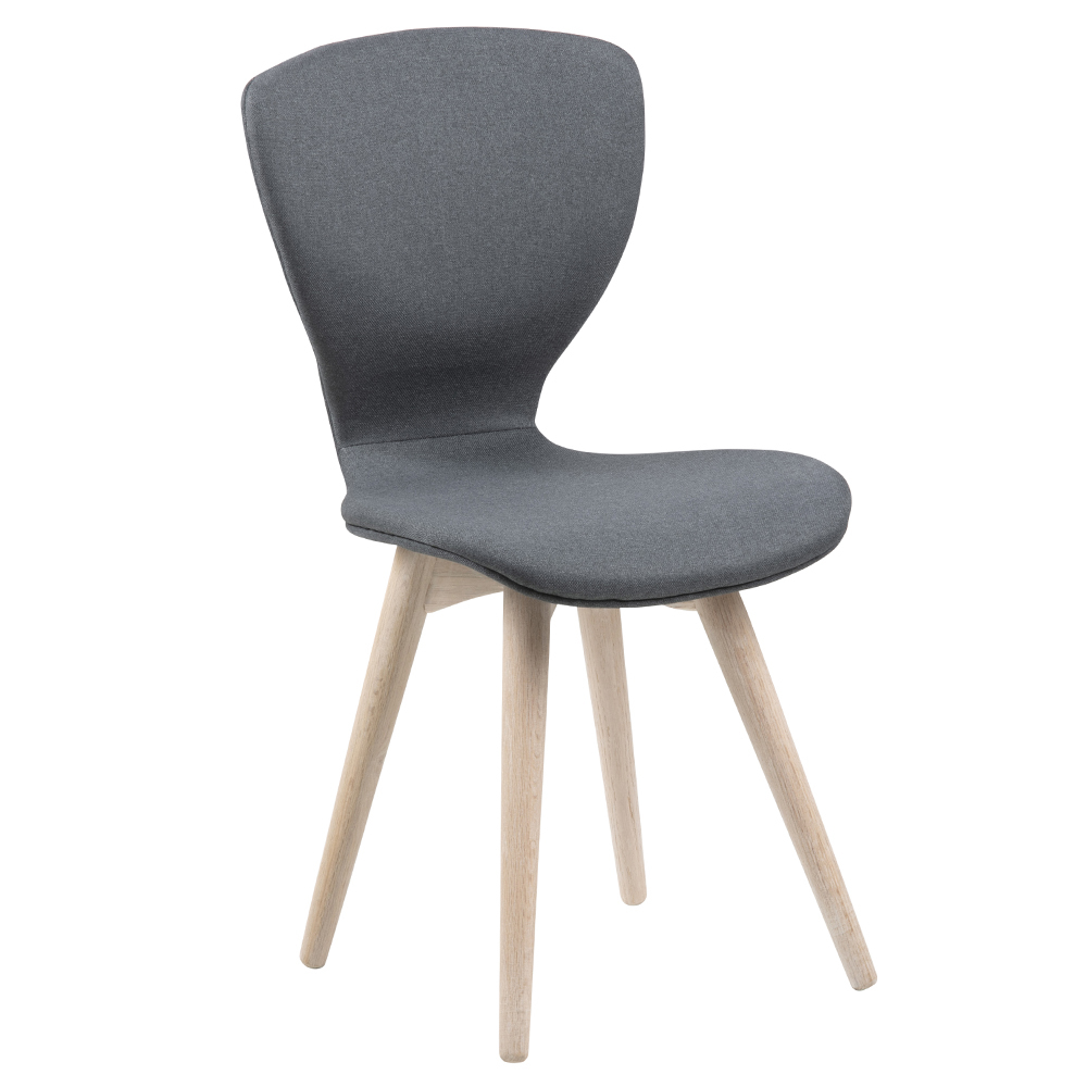SELSEY Krzesło tapicerowane Minsty szare na dębowych nogach