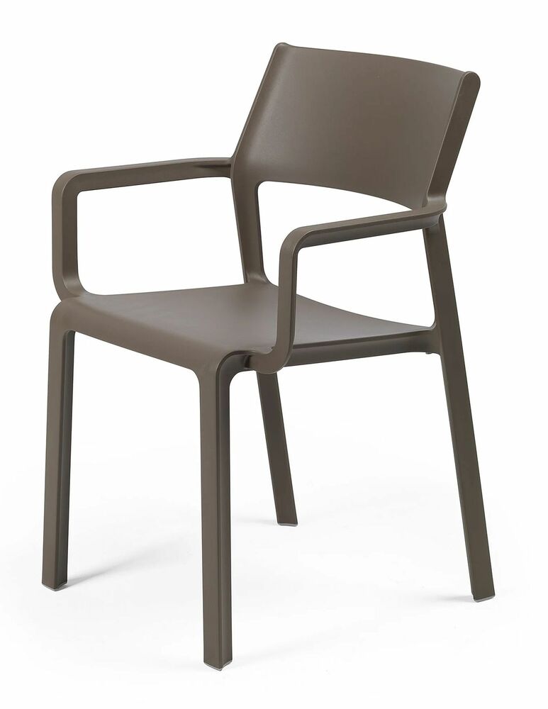 SELSEY Krzesło ogrodowe z podłokietnikami Trill Nardi z certyfikowanego tworzywa ciemnobrązowe