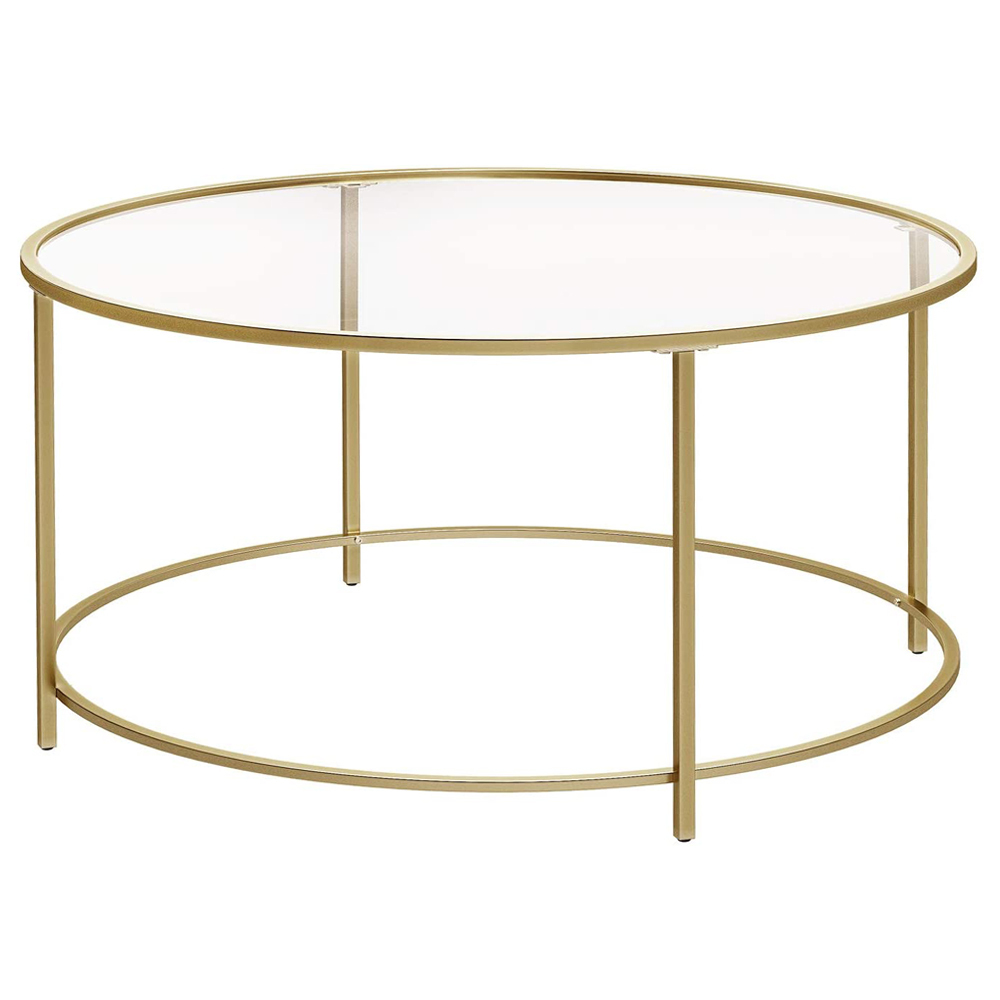 SELSEY Stolik kawowy Asheat średnica 84 cm złoty