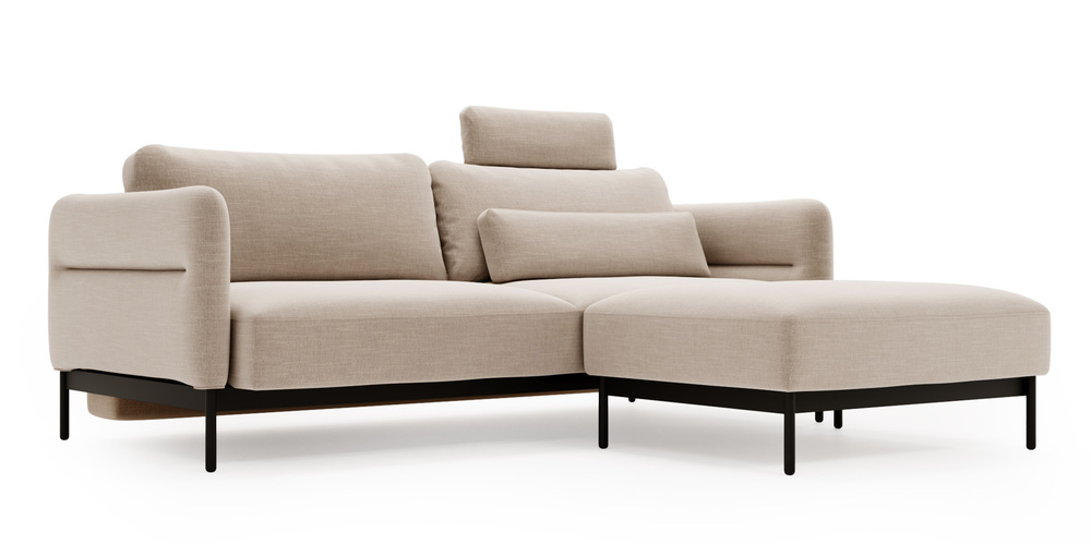 SELSEY Kanapa rozkładana trzyosobowa Solianero z pufą beżowa plecionka