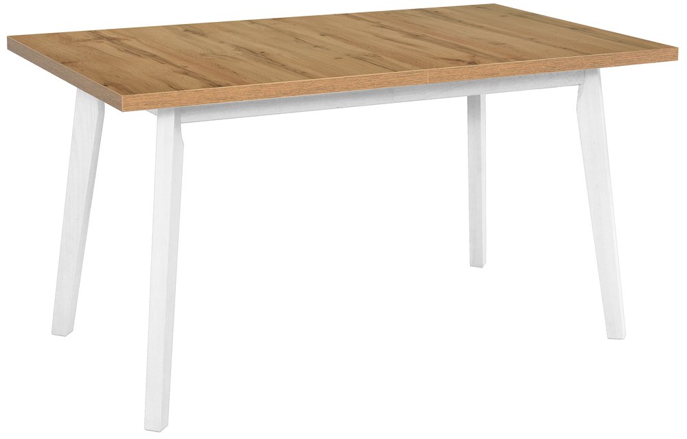 SELSEY Stół drewniany do jadalni rozkładany Korror 140-180x80 cm biały/dąb wotan