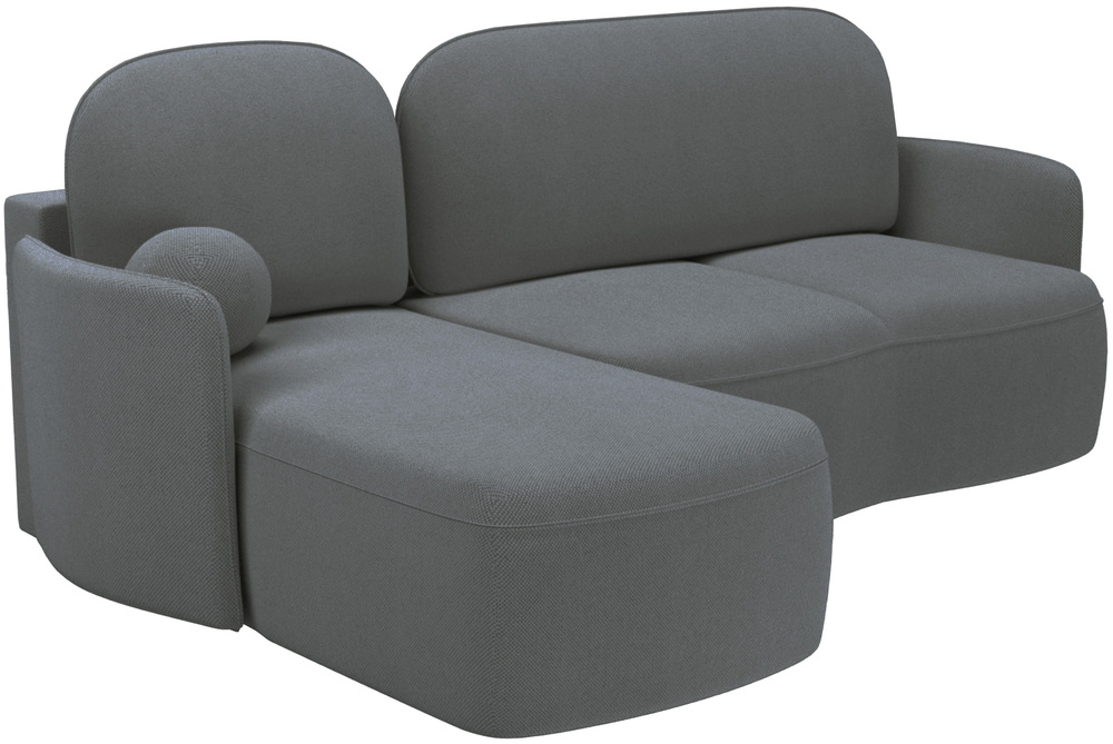 SELSEY Narożnik z funkcją spania Blummi L-kształtny uniwersalny z pojemnikiem ciemnoszary szenil hydrofobowy