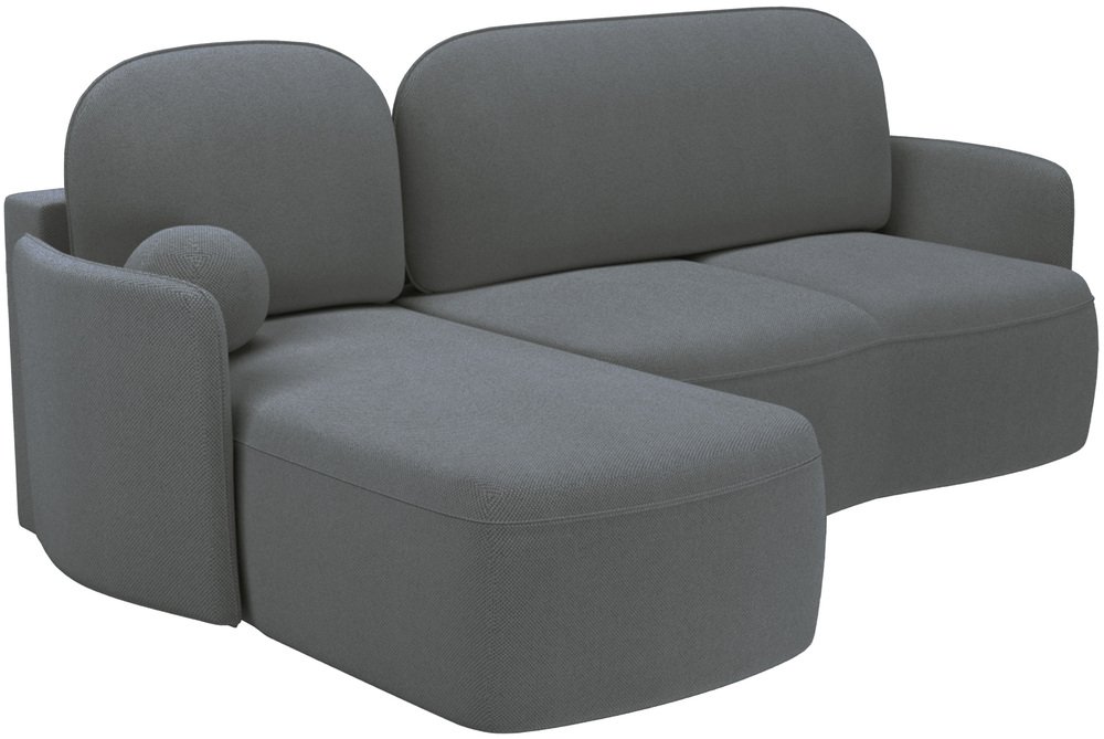 SELSEY Narożnik z funkcją spania Blummi L-kształtny uniwersalny z pojemnikiem ciemnoszary szenil hydrofobowy