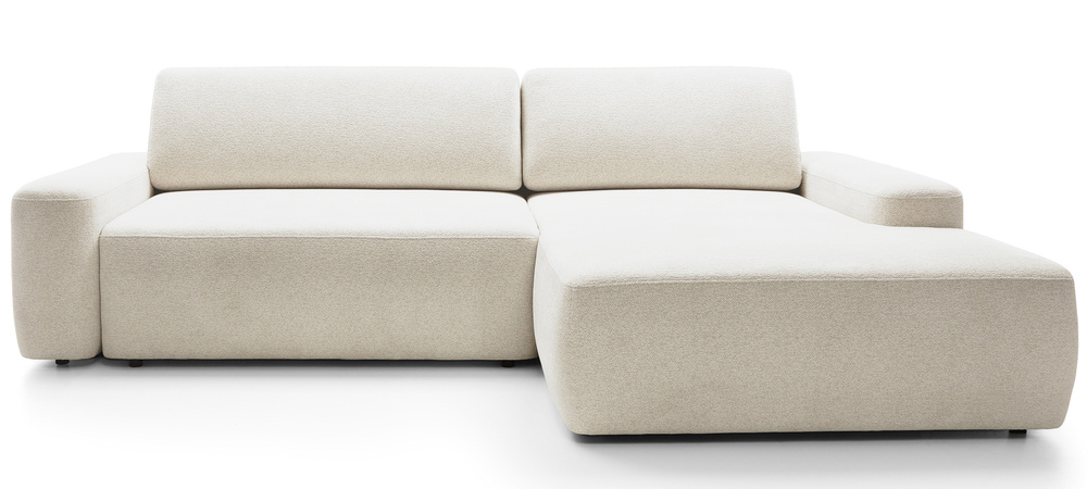 SELSEY Narożnik z funkcją spania Baleo L-kształtny prawostronny z pojemnikiem kremowy szenil