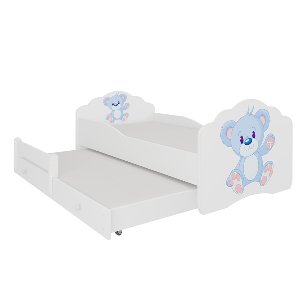 SELSEY Łóżko dziecięce podwójne Ruhsen 160x80 cm Niebieski Miś