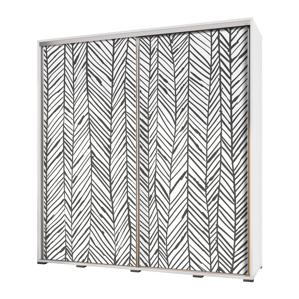 SELSEY Szafa przesuwna Wenecja 205 cm Rysunkowa jodełka