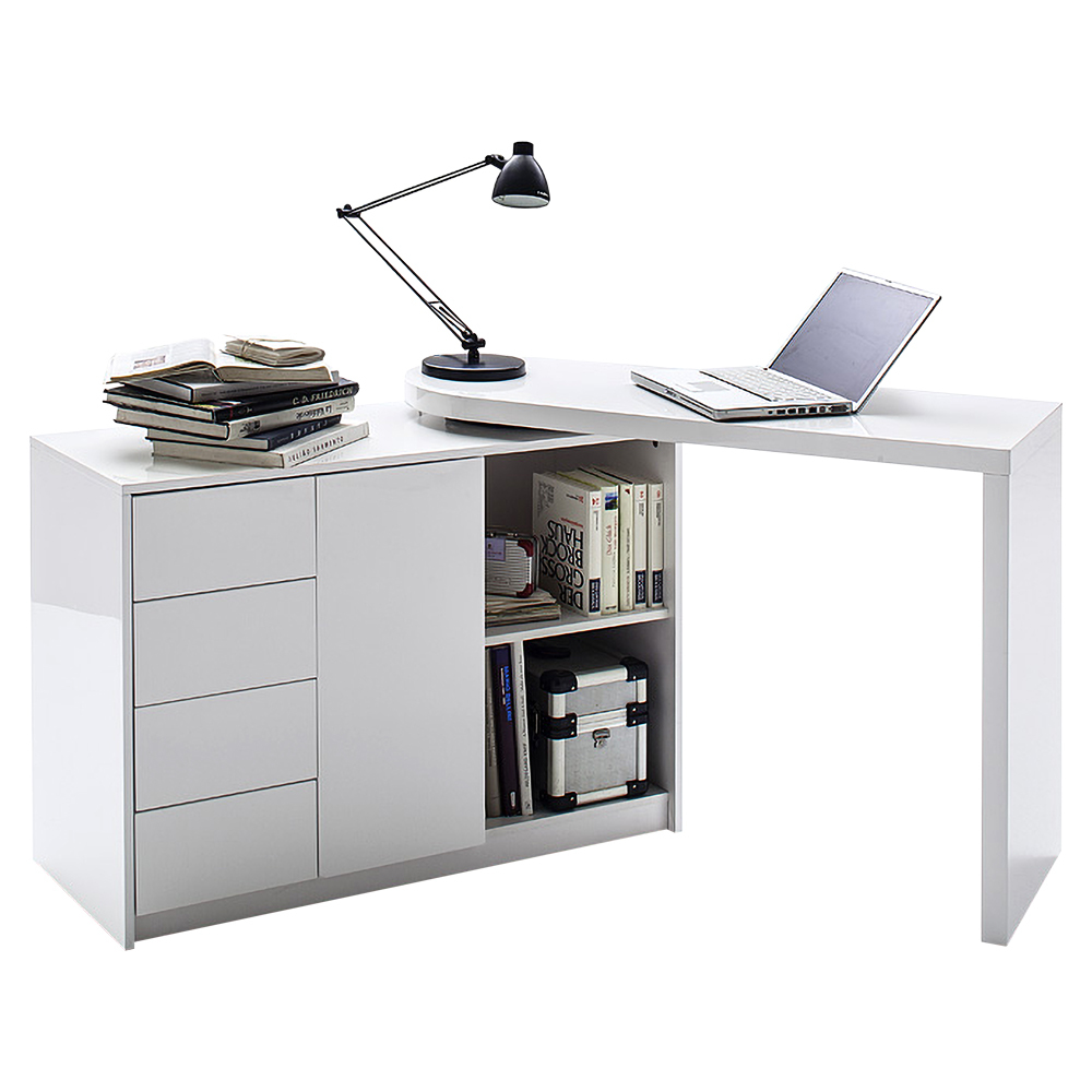 SELSEY Biurko Evereti 108x42 cm z ruchomym blatem białe