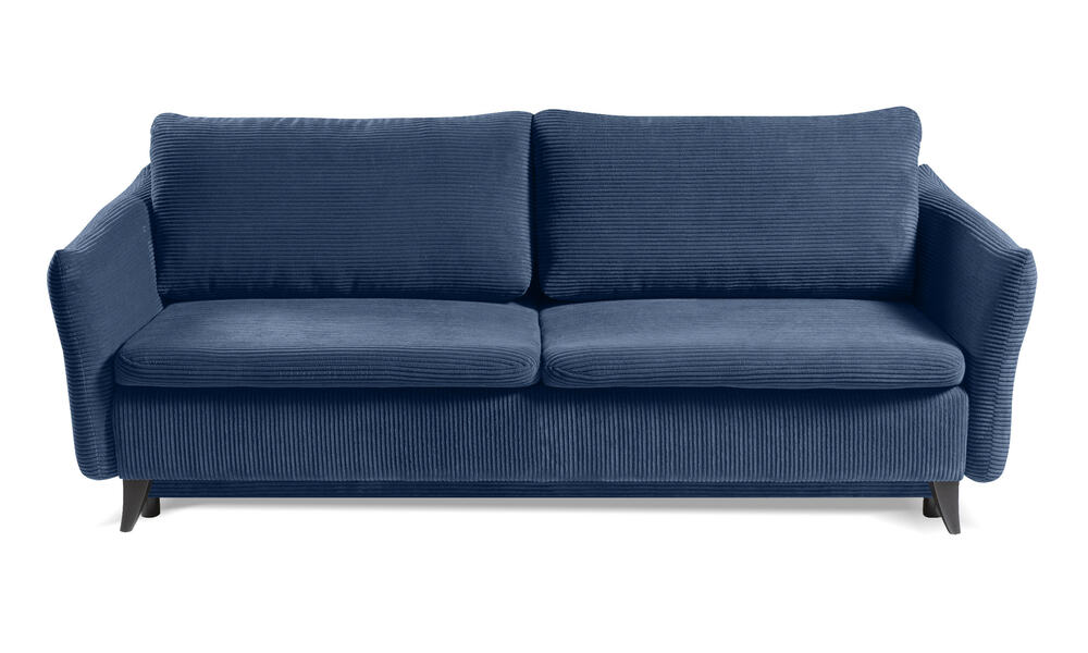 SELSEY Kanapa rozkładana trzyosobowa Lommedalen z pojemnikiem granatowa sztruks