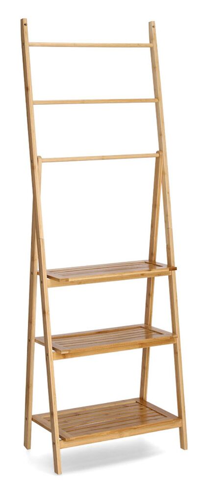 SELSEY Wieszak na ręczniki Zaullic z półkami bambus