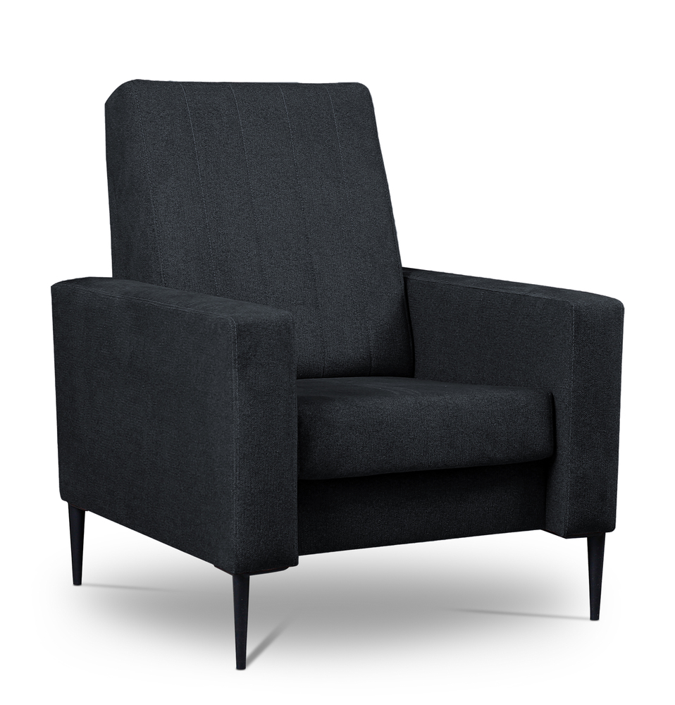 SELSEY Fotel kubełkowy Rianti antracytowy w tkaninie hydrofobowej welur nogi czarne