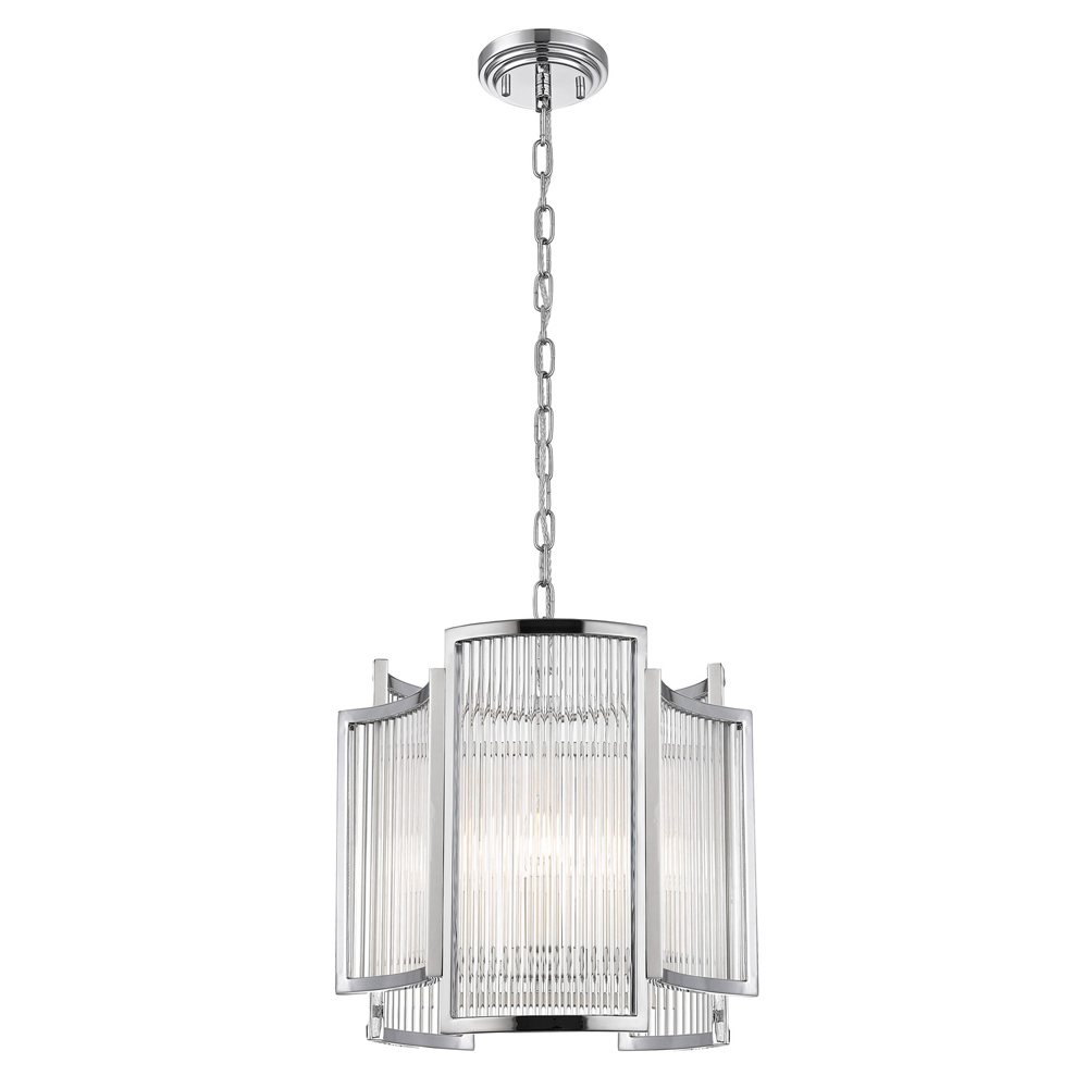 SELSEY Lampa wisząca Bielmonte srebrna średnica 35 cm