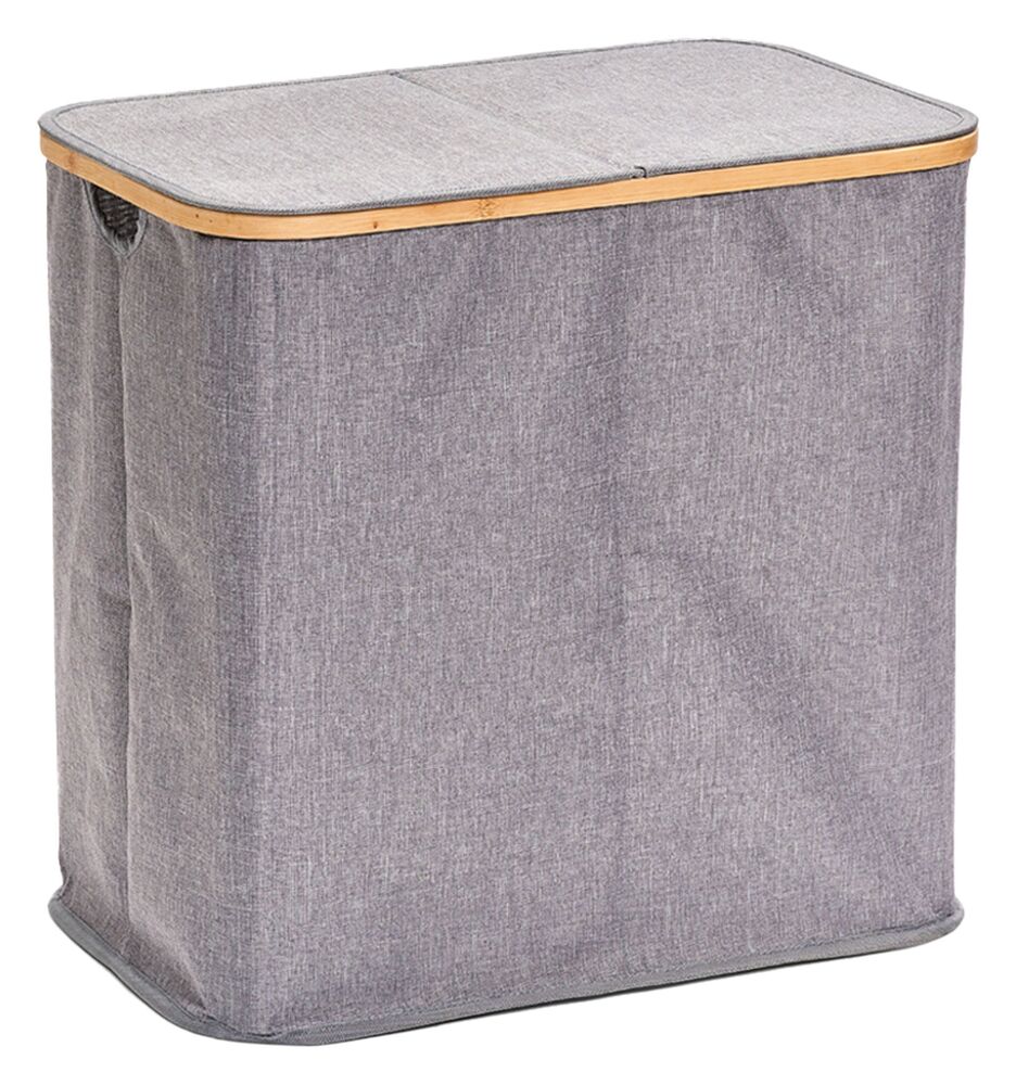 SELSEY Kosz na pranie Koilel dwukomorowy szary