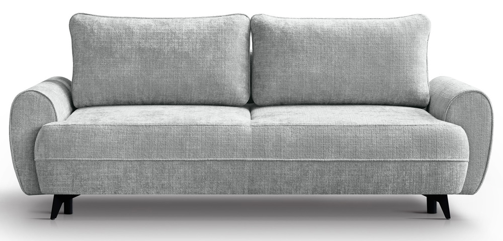 SELSEY Kanapa rozkładana trzyosobowa Cremona z pojemnikiem jasnoszara szenil