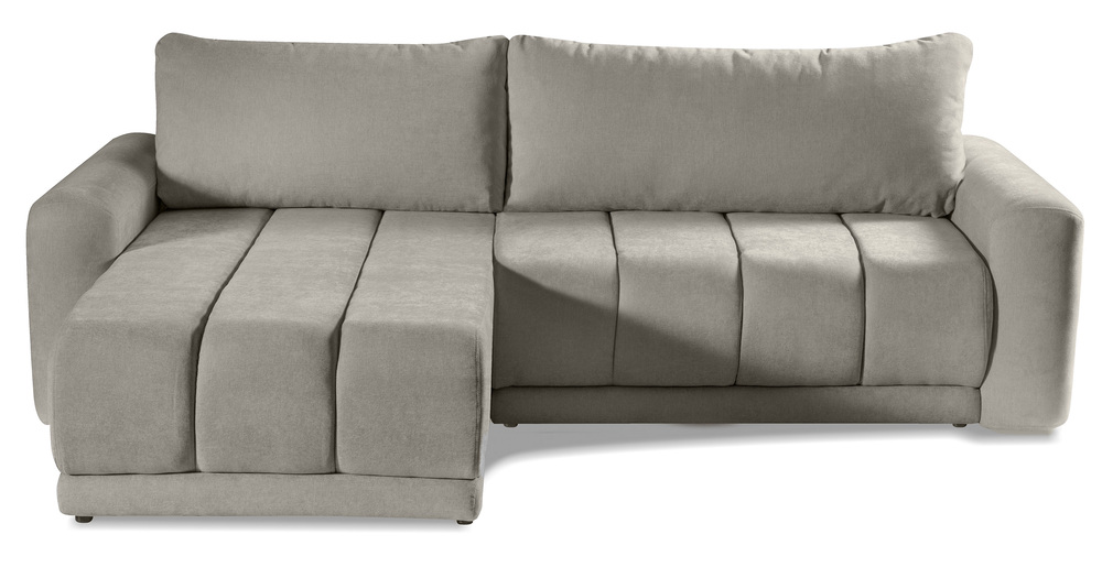 SELSEY Narożnik z funkcją spania Trevi L-kształtny uniwersalny z pojemnikiem szarobeżowy szenil