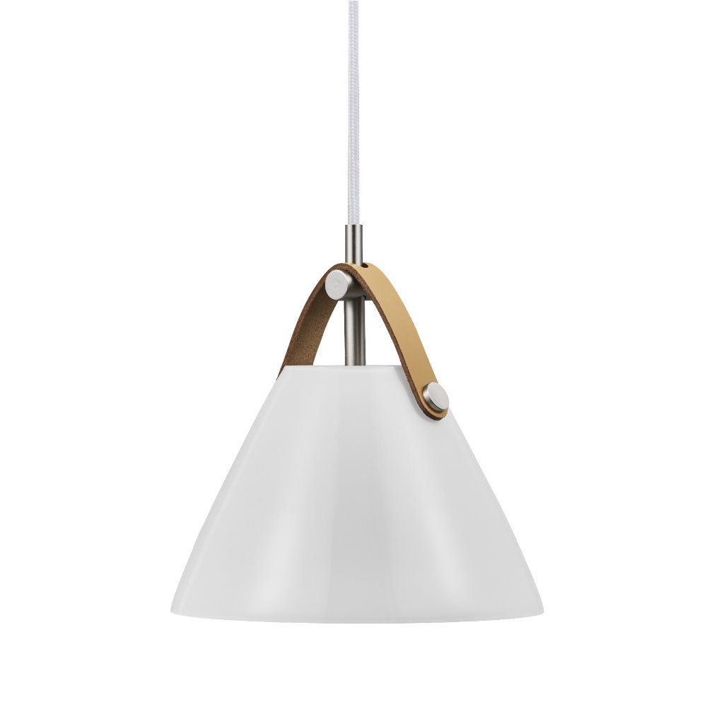 SELSEY Lampa wisząca Strap średnica 16,5 cm szklany klosz