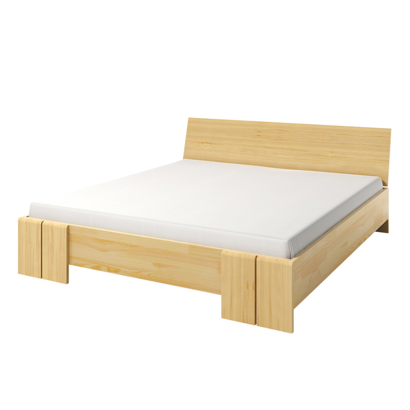 SELSEY Łóżko Loke z drewna sosnowego 200x200 cm Orzech