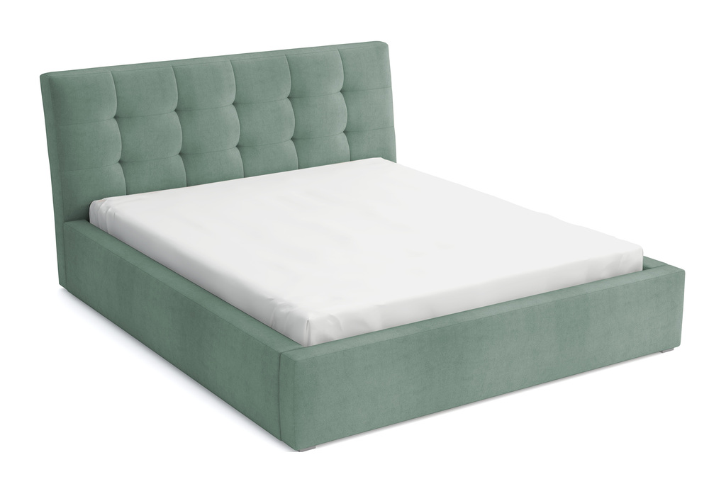 SELSEY Łóżko tapicerowane 160x200 cm Nabbe z pojemnikiem szałwiowe velvet hydrofobowe