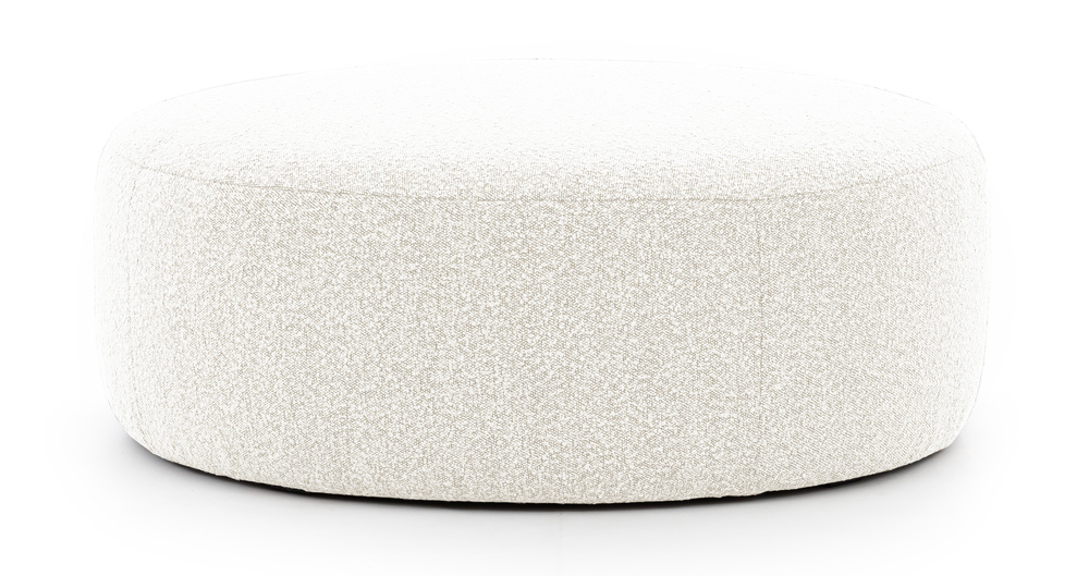 SELSEY Pufa Castellina okrągła 108 cm kremowa w tkaninie boucle