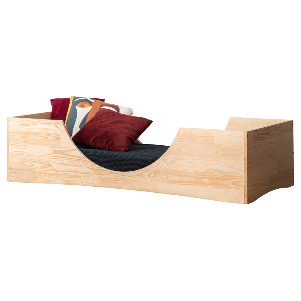 SELSEY Łóżko drewniane dla dzieci Kiata z wysokimi barierkami 90x190 cm