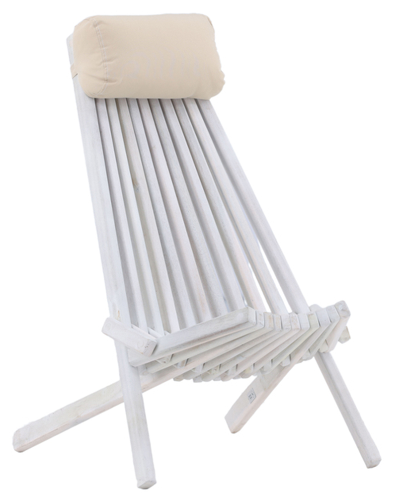 SELSEY Leżak Trusly z drewna akacjowego biały