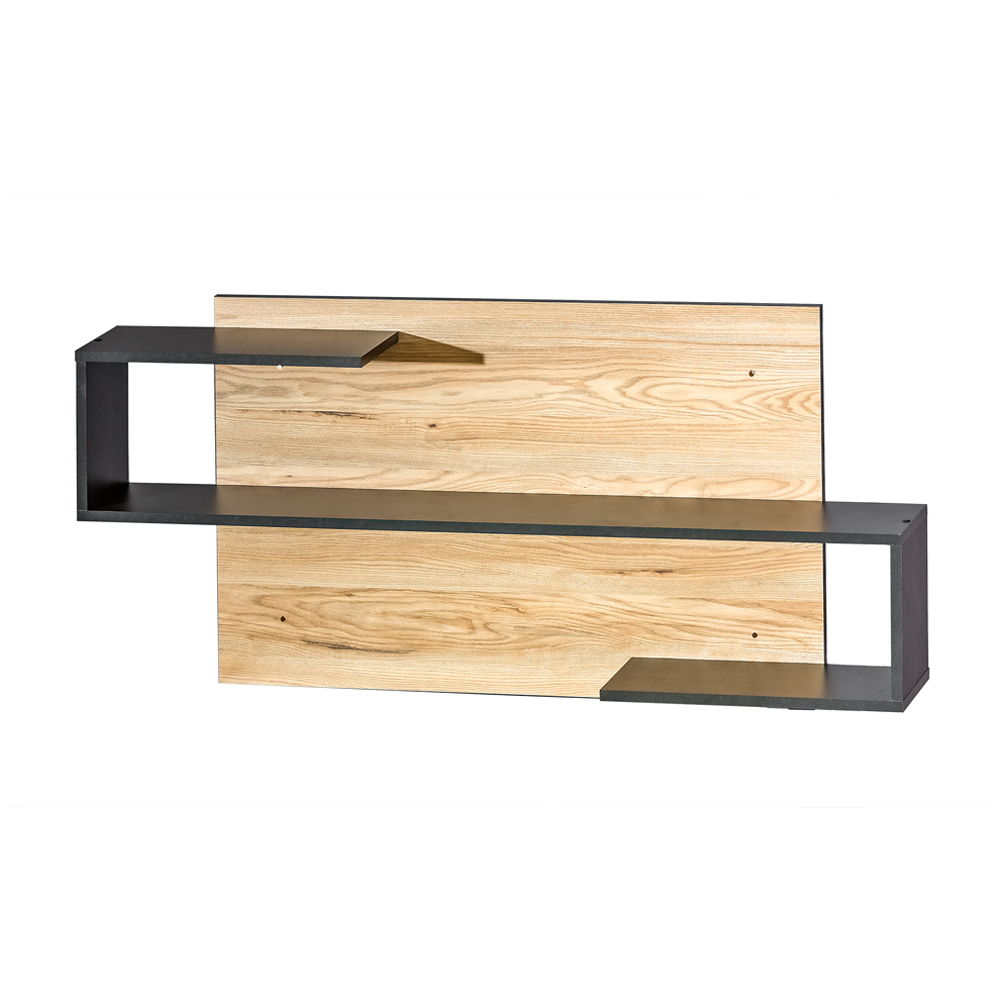 SELSEY Półka ścienna Kempeana nowoczesna 120 cm antracyt/jesion