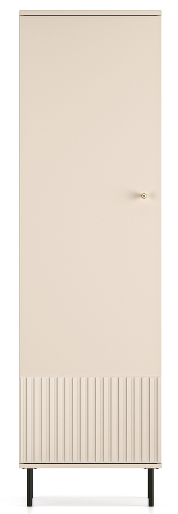 SELSEY Szafa do przedpokoju Caletto 55 cm jednodrzwiowa ozdobne lamele beżowa