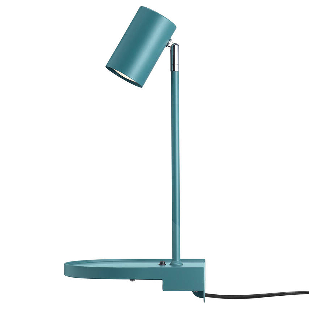 SELSEY Lampa ścienna Cody turkusowa z półką