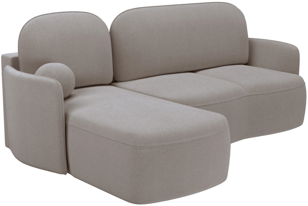 SELSEY Narożnik z funkcją spania Blummi L-kształtny uniwersalny z pojemnikiem szarobeżowy szenil hydrofobowy