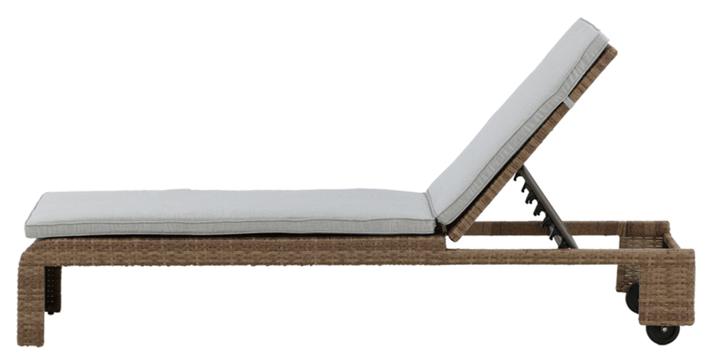 SELSEY Leżak Hillans technorattan brązowy