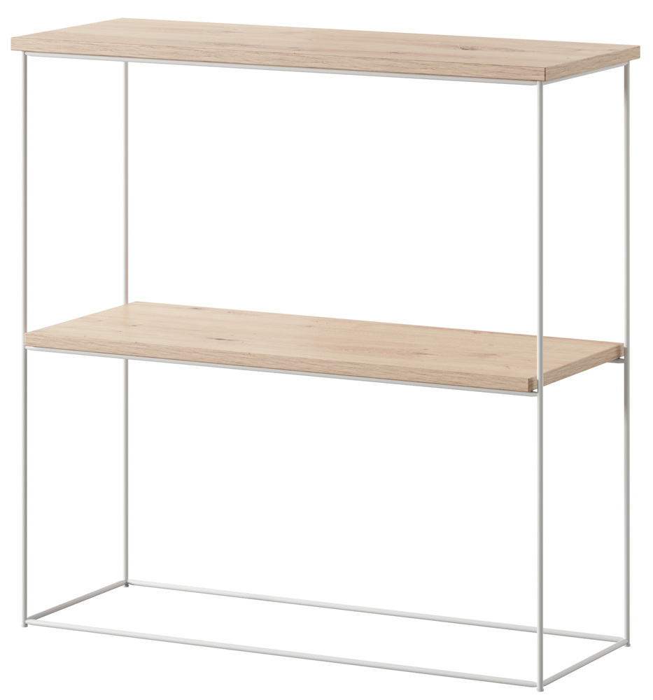 SELSEY Konsola Toni z półką 80 cm Dąb artisan z białymi nogami