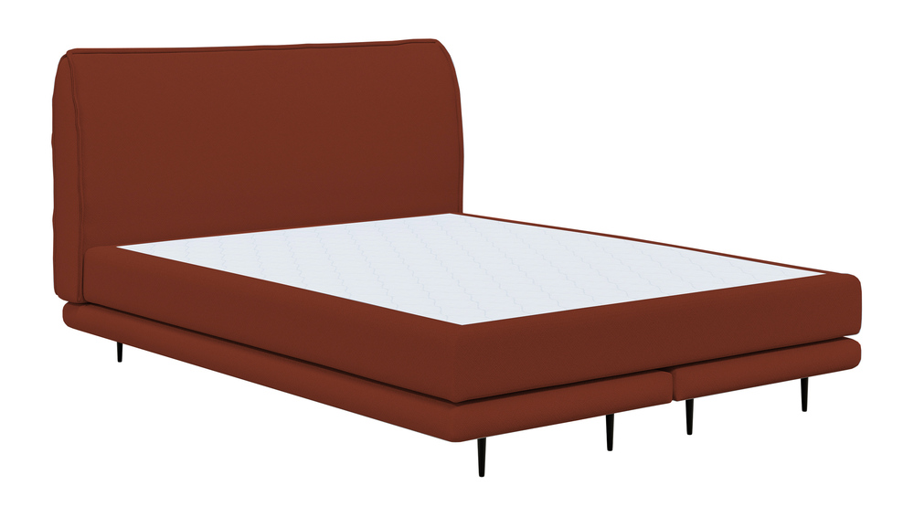 SELSEY Łóżko tapicerowane 140x200 cm Gorino z materacem miedziane plecionka