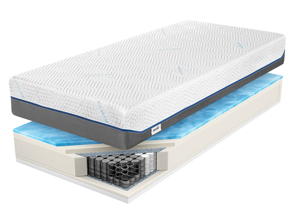 SELSEY Materac kieszeniowy 180x200 cm Majoa z pianką żelową i Visco, dwustronny, 7 stref twardości, hipoalergiczny